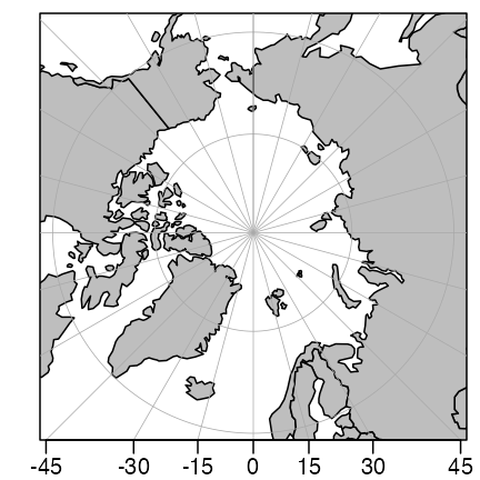 Polar view with stereographic projection.